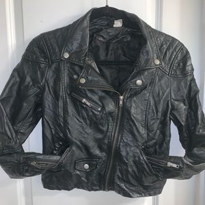 Black faux leather jacket